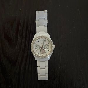 White Fossil Watch